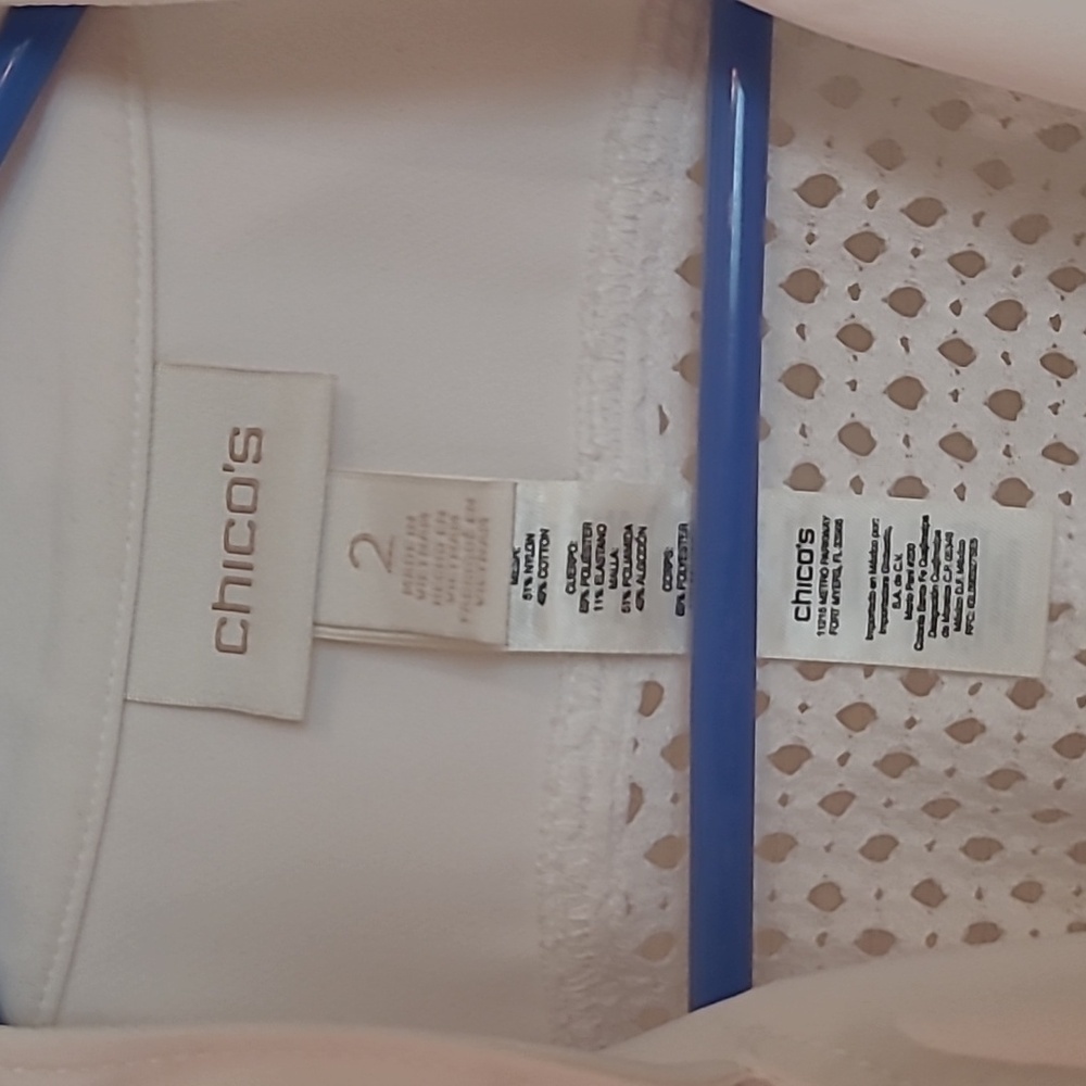 Chico's Moto Jacket Diamond Mesh White Large - Picture 5 of 8